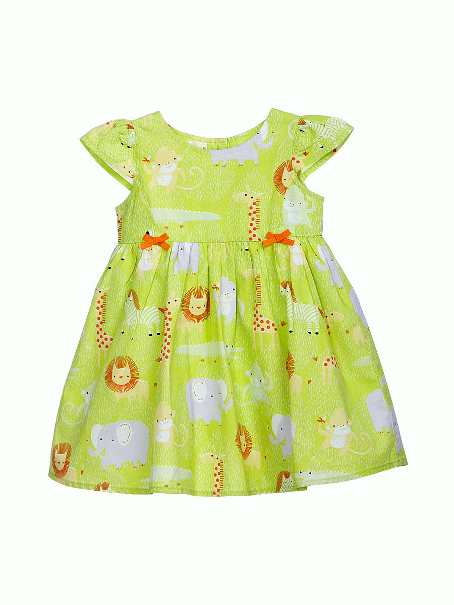 Lion print dress in organic cotton