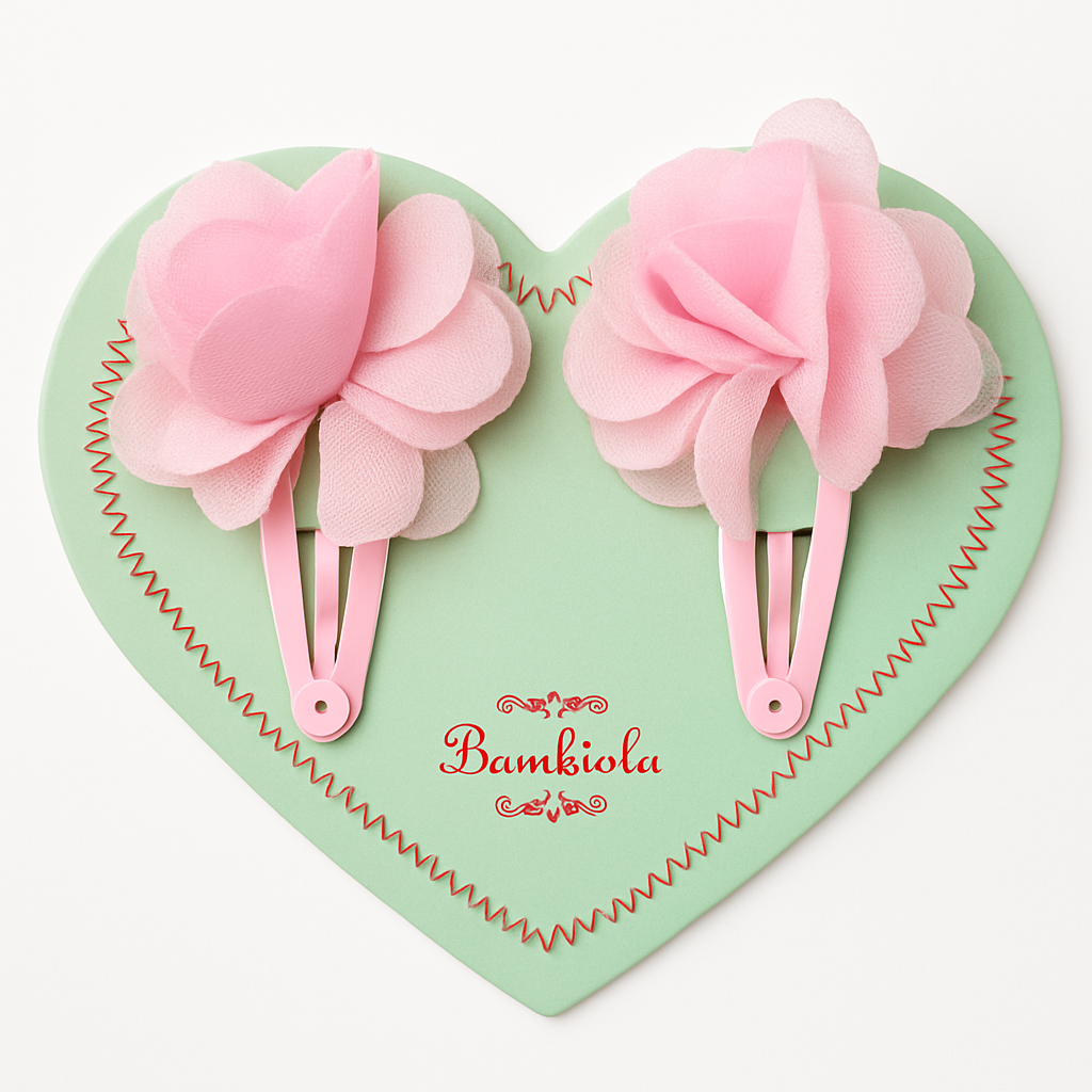 Pink Laser Cut Flower Hair Clips