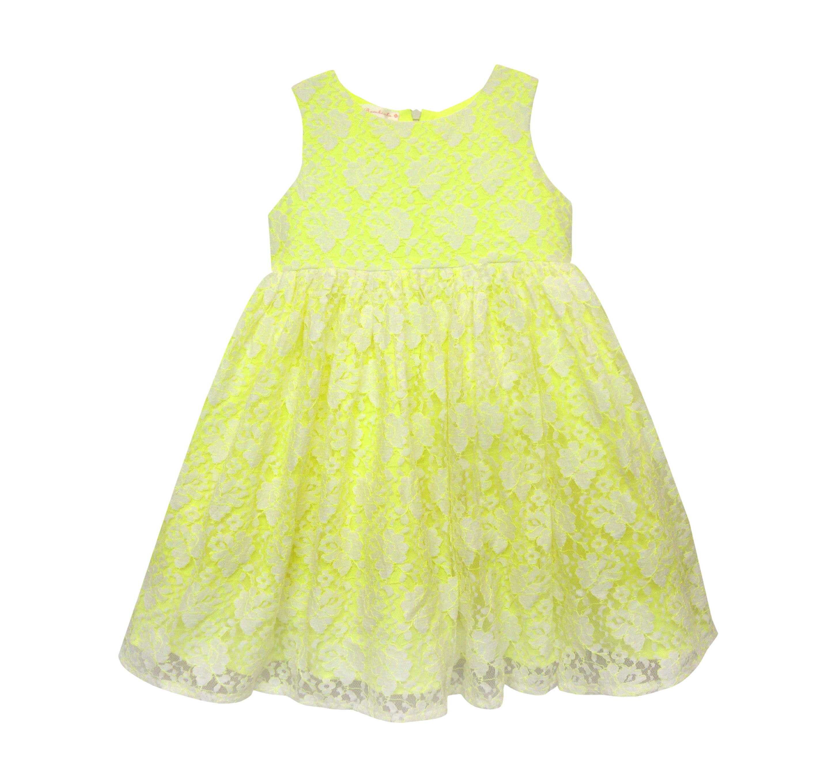 Fluorescent lime net party dress
