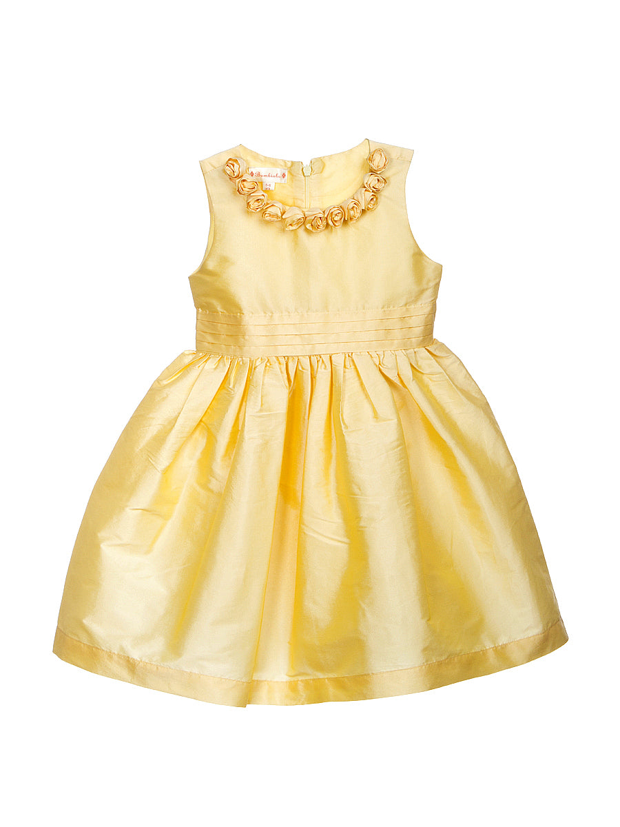 Yellow Rosette Party Dress