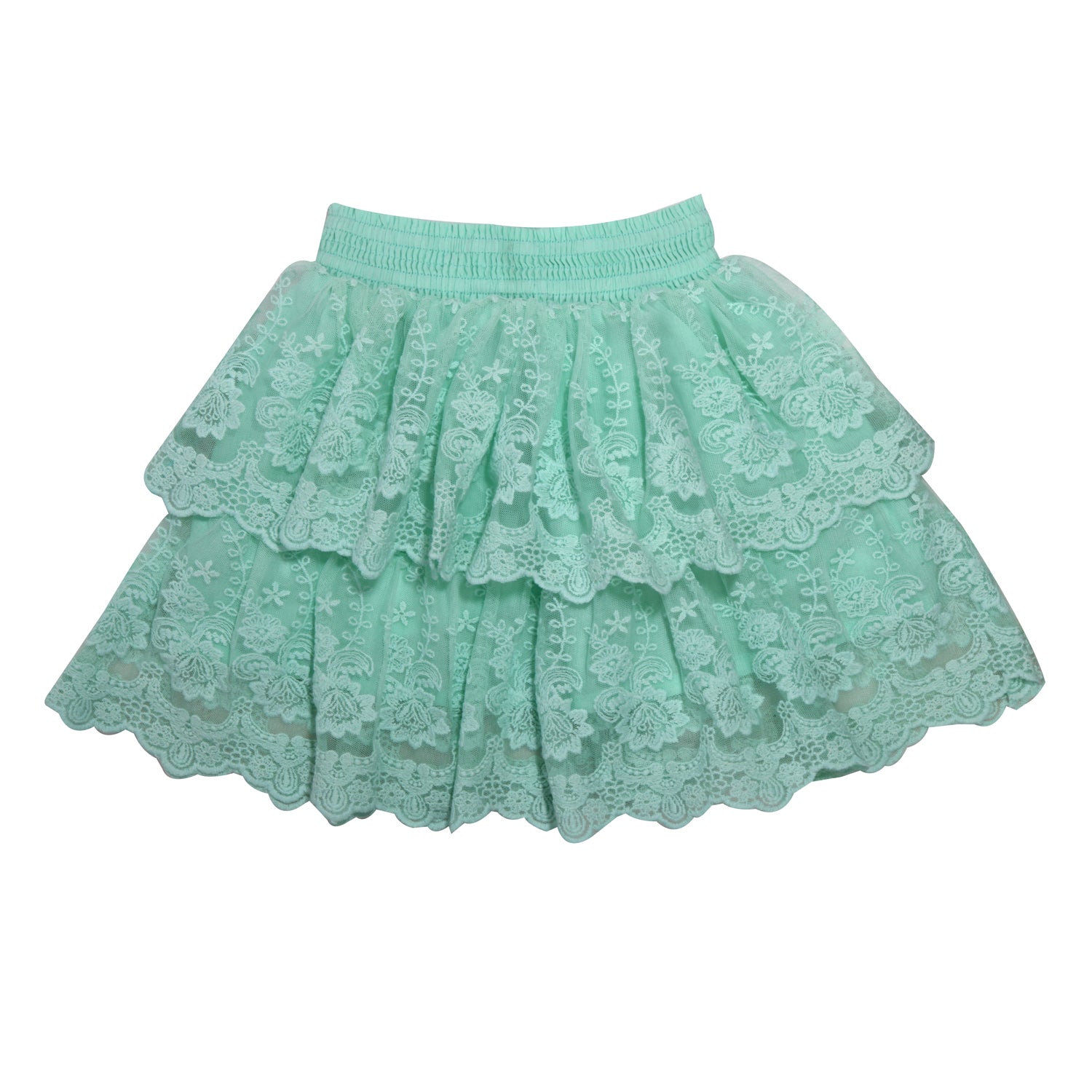 Pastel embroidered tiered Skirts