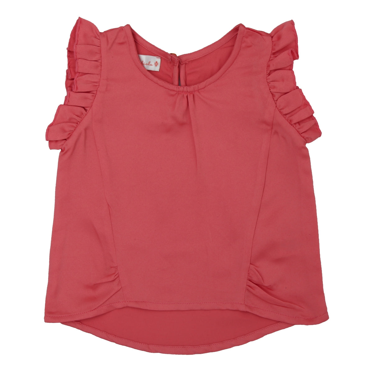 Pretty pink cotton satin blouse