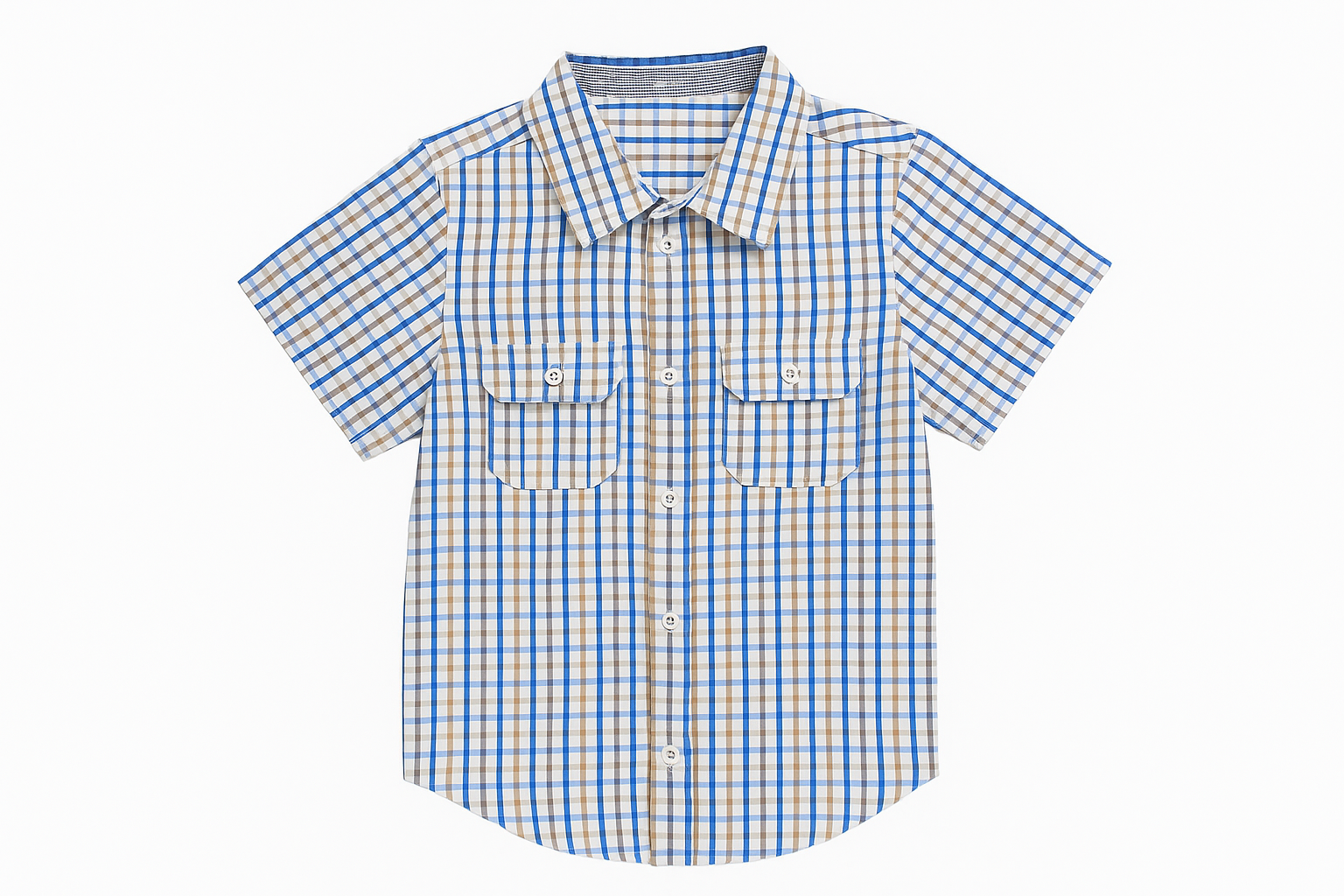 Blue Check Classic Cotton Shirt by Boy Crew