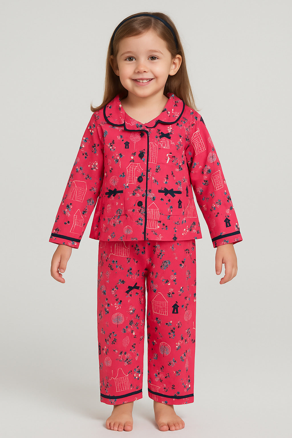 Girls Printed Nightsuit set by Pyjama Party