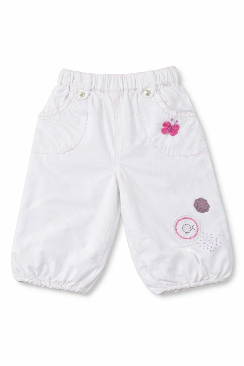 White Blossom Cotton Baby Pant