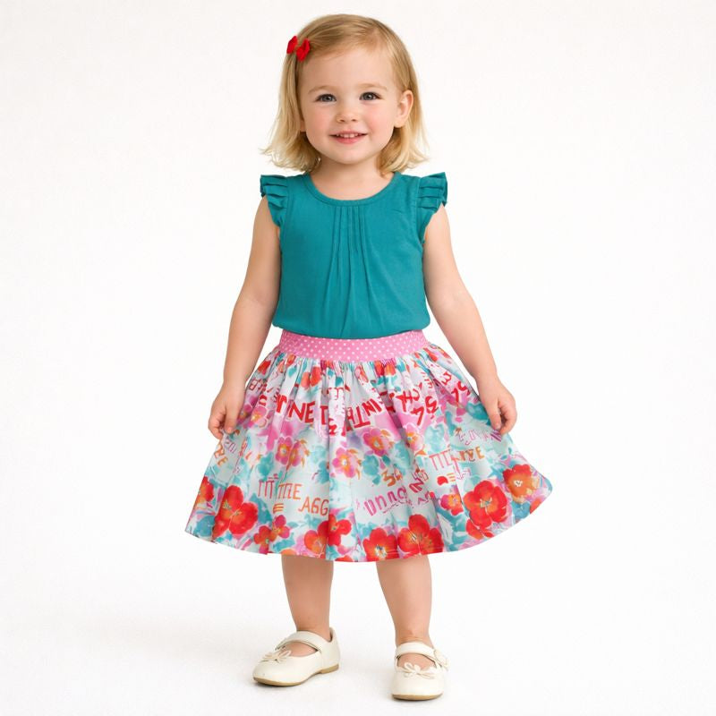 Turquoise cotton satin Top