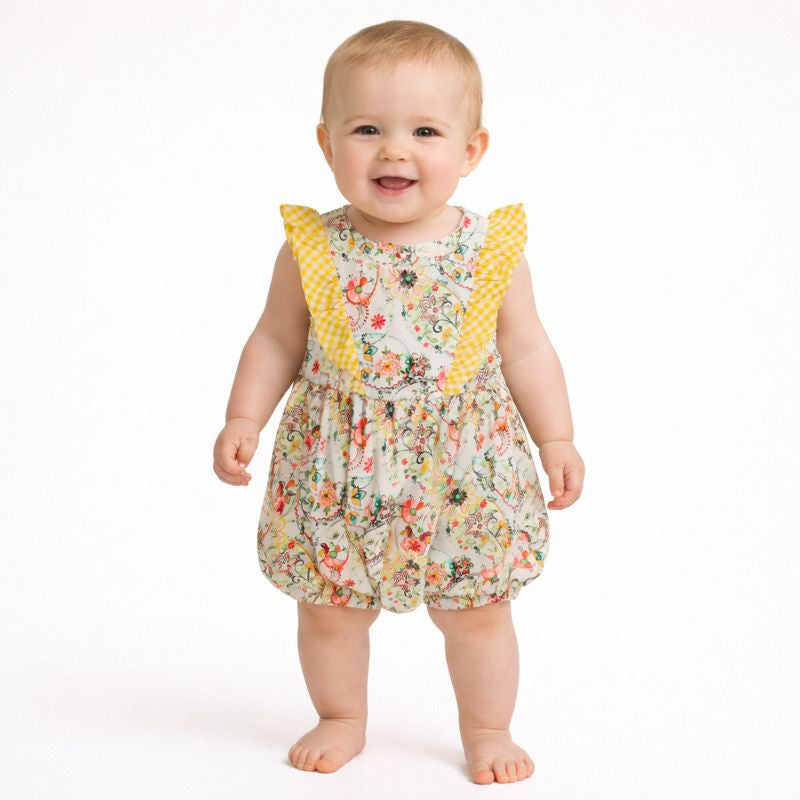 Baby Romper in cotton floral print