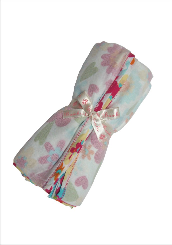Multi Flower Print Snuggly Muslin Wrap
