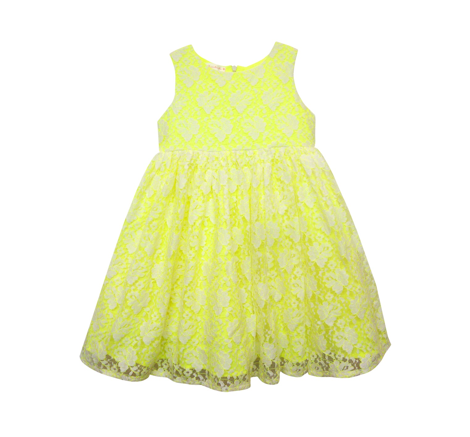 Fluorescent lime net party dress