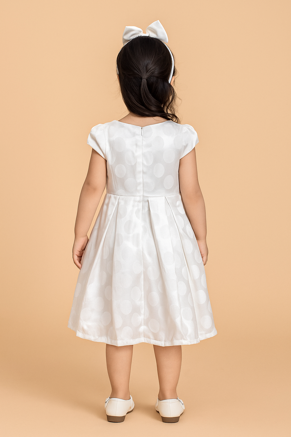 White Polka dot Party Dress