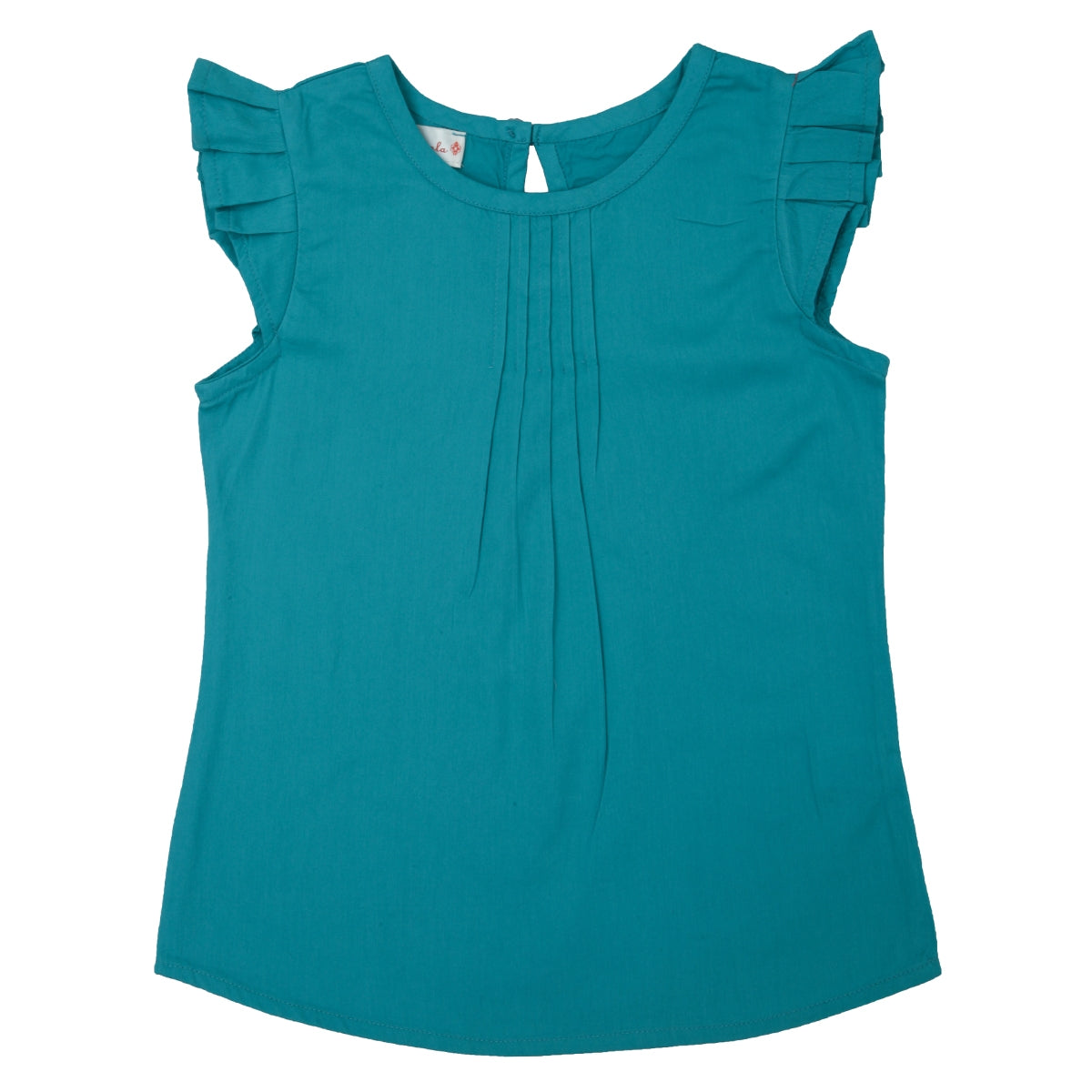 Turquoise cotton satin Top